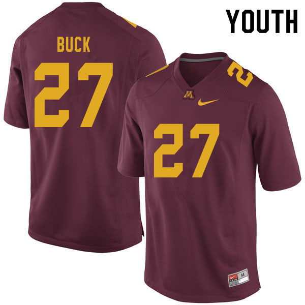 Youth #27 Jimmy Buck Minnesota Golden Gophers College Football Jerseys Sale-Maroon